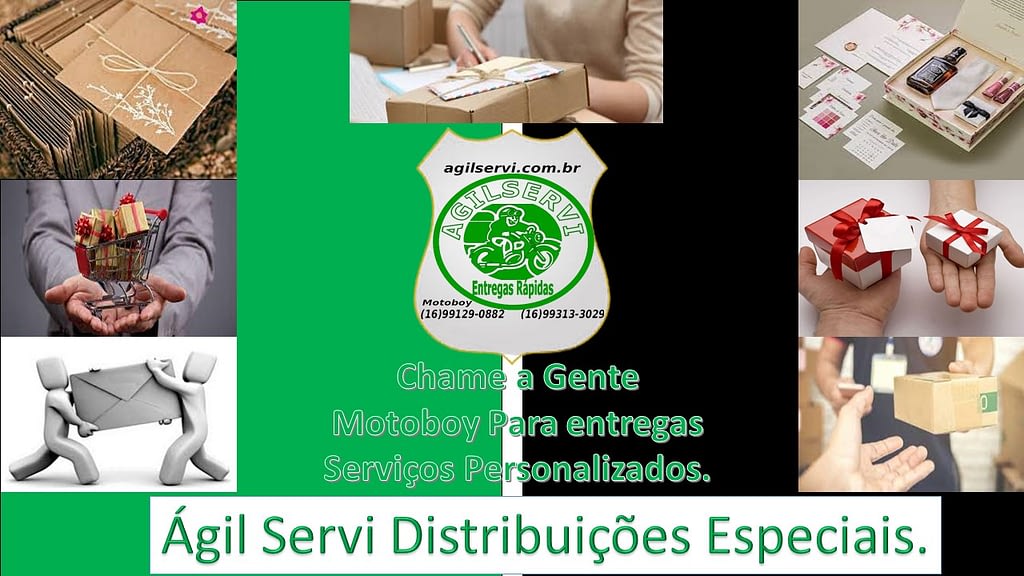 A Ágil Servi Empresa de Entregas Rápidas é AgilServi Motoboy,A Ágil Servi empresa de Entregas Rápidas é AgilServi Motoboy de serviços de motoboy para entregas de documentos e encomendas, as modalidade de entrega rápida da Ágil Servi são diferenciadas e diversificadas atendendo suas necessidades pessoais ou corporativas. A AgilServi Entregas Rápidas é AgilServi Motoboy, Serviço Entregas rápidas com motoboy em Ribeirão Preto. Serviço de Entregas com motoboy em Ribeirão Preto coletas e entregas express. Entregas Rápidas todo dia com a Ágil Servi as modalidades de entregas rápidas efetuadas por motoboy e as entregas de documentos e encomendas chegam com mais agilidade e segurança até o destinatário. Serviços Especiais Personalizados. Entregas e distribuições especiais personalizadas.