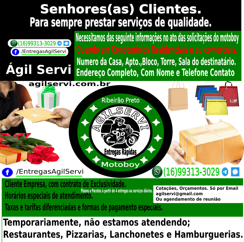 A Ágil Servi Entregas Rápidas AgilServi Motoboy