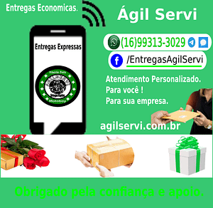 Entregas Rápidas e Personalizadas AgilServi modalidade de entregas de documentos com motoboy para entregas rápidas econômicas. Ágil Servi a empresa de motoboy para entregas que te atende no momento que precisa. Com rapidez, segurança, pontualidade e responsabilidade. Atendemos clientes avulsos e esporádicos, empresas, escritórios e ou outros.