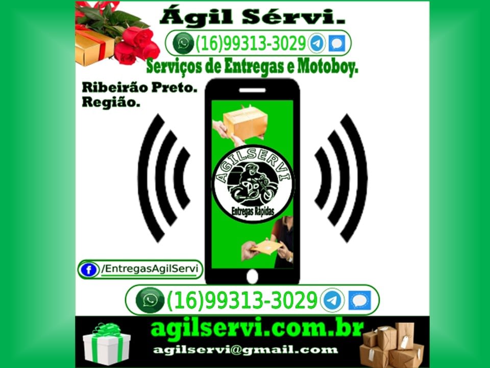 A Ágil Servi empresa de Entregas Rápidas é AgilServi Motoboy de serviços de motoboy para entregas de documentos e encomendas, as modalidade de entrega rápida da Ágil Servi são diferenciadas e diversificadas atendendo suas necessidades pessoais ou corporativas.
